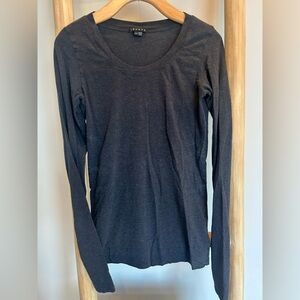Theory Brand Women's Long Sleeve Top -Small Charcoal Grey